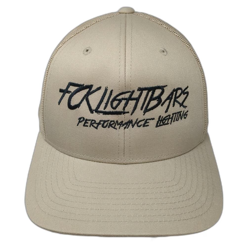 Yupoong Trucker Hat Beige One Size FCKLIGHTBARS Performance Lighting Mesh Back